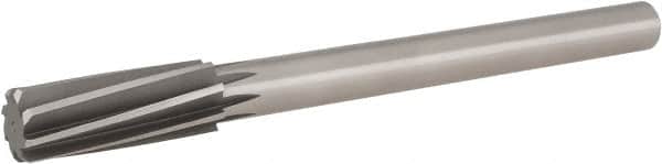 Hertel - 1-1/4" High Speed Steel 10 Flute Chucking Reamer - Spiral Flute, 1" Straight Shank, 3" Flute Length, 11-1/2" OAL - Exact Tooling