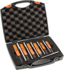 Hertel - #7/0 to #0 Pin, 0.0666 to 0.1638" Diam, 0.0497 to 0.1287" Small End, Straight Shank, Taper Pin Reamer Set - Exact Tooling