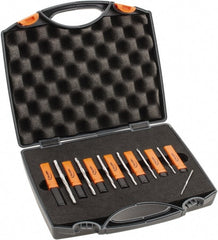 Hertel - #7/0 to #0 Pin, 0.0666 to 0.1638" Diam, 0.0497 to 0.1287" Small End, Straight Shank, Taper Pin Reamer Set - Exact Tooling