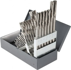 Hertel - 1/16" to 1/2", Chucking Reamer Set - Spiral Flute, Right Hand Cut, 29 Pieces - Exact Tooling