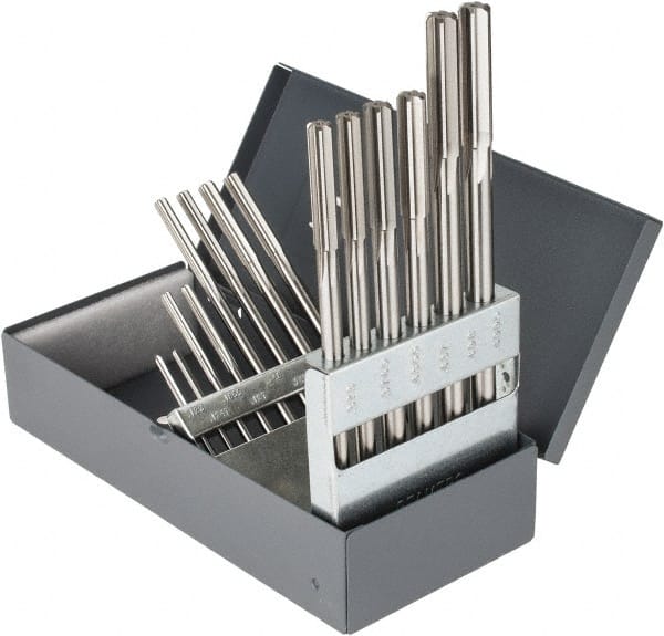 Hertel - 0.123" to 0.4995", Chucking Reamer Set - Straight Flute, Right Hand Cut, 14 Pieces - Exact Tooling