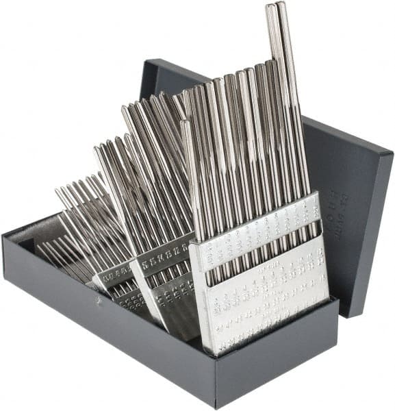 Hertel - #1 to #60, Chucking Reamer Set - Straight Flute, Right Hand Cut, 60 Pieces - Exact Tooling