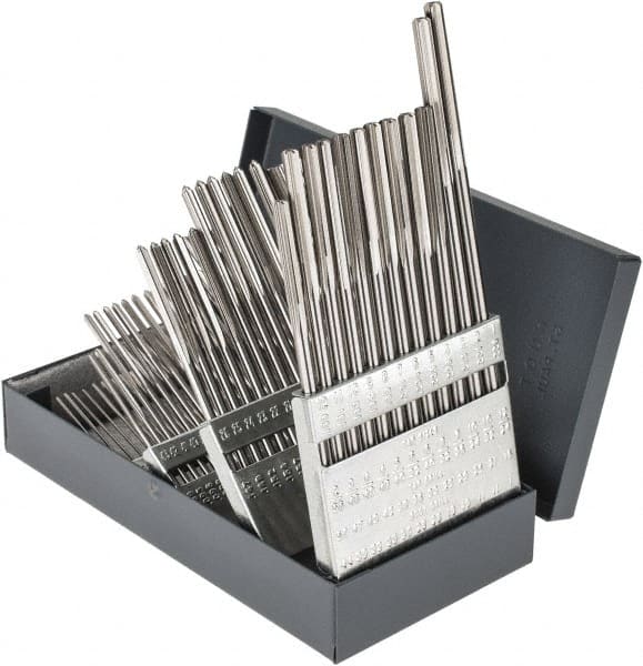 Hertel - #1 to #60, Chucking Reamer Set - Straight Flute, Right Hand Cut, 60 Pieces - Exact Tooling