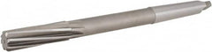 Hertel - 21/32" High Speed Steel 8 Flute Chucking Reamer - Spiral Flute, 2MT Morse Taper Shank, 2-1/4" Flute Length, 9" OAL - Exact Tooling