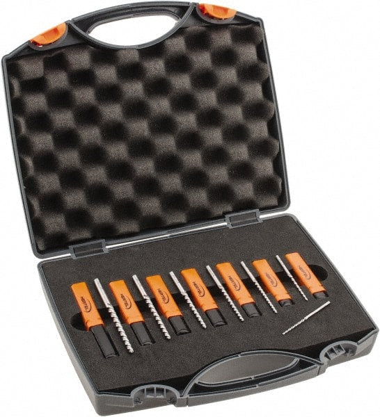 Hertel - #7/0 to #0 Pin, 0.0666 to 0.1638" Diam, 0.0497 to 0.1287" Small End, Straight Shank, Taper Pin Reamer Set - Exact Tooling