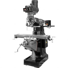 Jet - 9" Table Width x 49" Table Length, Electronic Variable Speed Control, 3 Phase Knee Milling Machine - R8 Spindle Taper, 3 hp - Exact Tooling