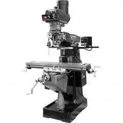 Jet - 9" Table Width x 49" Table Length, Electronic Variable Speed Control, 3 Phase Knee Milling Machine - R8 Spindle Taper, 3 hp - Exact Tooling