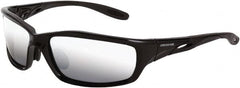 CrossFire - Silver Mirror Lenses, Framed Safety Glasses - Scratch Resistant, Black Frame, Size Universal, Wrap Around - Exact Tooling