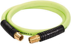 Legacy - 1/2" ID x 0.74" OD 4' Long Lead-In Whip Hose - FNPT x MNPT Swivel Ends, 300 Working psi, 140°, 1/2" Fitting, Green - Exact Tooling