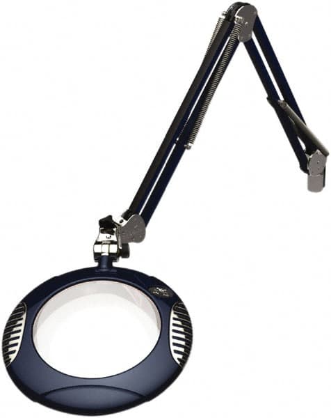 O.C. White - 43 Inch, Spring Suspension, Clamp on, LED, Spectre Blue, Magnifying Task Light - 8 Watt, 7.5 and 15 Volt, 2x Magnification, 5-1/4 Inch Wide, 7-1/2 Inch Long - Exact Tooling