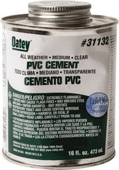 Oatey - 16 oz All-Purpose Medium Bodied Cement - Clear, Use with PVC - Exact Tooling