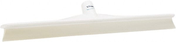 Vikan - 19.67" Rubber Blade Floor Squeegee - Single Edge, White, Plastic Holder - Exact Tooling