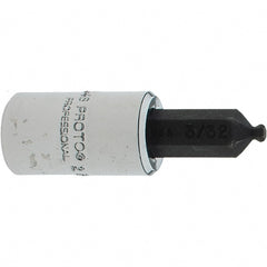 Proto - 1/4" Drive, 3/32" Hex Bit Socket - 1-1/2" OAL, 1.047" Bit Length, Ball End - Exact Tooling