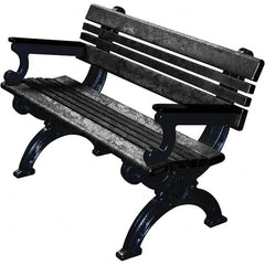 Vestil - 4' Long x 26-3/4" Wide, Recycled Plastic Bench Seat - Exact Tooling
