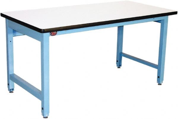Proline - No Drawers, Work Bench - 5,000 Lb Capacity, Static Dissipative Top, Light Blue, 36" Wide x 30" High x 72" Long - Exact Tooling