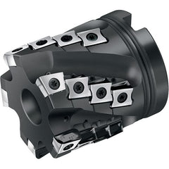 Walter - 80mm Cut Diam, 32mm Arbor Diam, 58mm Max Depth of Cut, Indexable Square-Shoulder Face Mill - 90° Lead Angle, 85mm High, XNHX1306..R & LNHX120604R Insert Compatibility, Through Coolant, Series M3255 - Exact Tooling