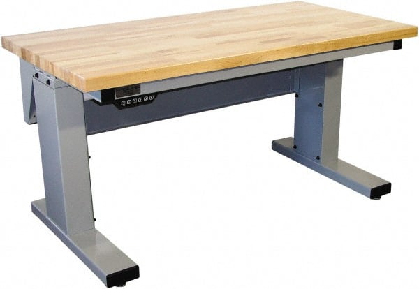 Proline - No Drawers, Work Bench - 1,000 Lb Capacity, Butcher Block Maple Top, Light Gray, 30" Wide x 30-1/2" High x 72" Long - Exact Tooling