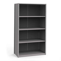 Rousseau Metal - Closed Shelving Units; Type: Starter Unit ; Load Capacity (Lb.): 3500.000 ; Number of Shelves: 5 ; Height (Inch): 87 ; Width (Inch): 48 ; Depth (Inch): 24 - Exact Tooling
