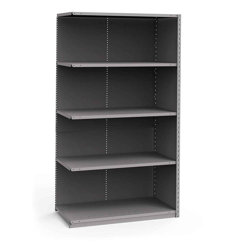 Rousseau Metal - Closed Shelving Units; Type: Add-On ; Load Capacity (Lb.): 3500.000 ; Number of Shelves: 5 ; Height (Inch): 87 ; Width (Inch): 48 ; Depth (Inch): 24 - Exact Tooling
