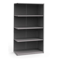Rousseau Metal - Closed Shelving Units; Type: Add-On ; Load Capacity (Lb.): 3500.000 ; Number of Shelves: 5 ; Height (Inch): 87 ; Width (Inch): 48 ; Depth (Inch): 24 - Exact Tooling