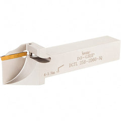 Iscar - External Thread, 5-29/32" OAL, Left Hand Indexable Grooving Cutoff Toolholder - 1" Shank Height x 1" Shank Width, DGN Insert Style, DGT Toolholder Style, Series Do-Grip - Exact Tooling