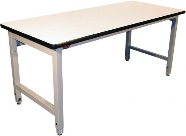 Proline - No Drawers, Work Bench - 5,000 Lb Capacity, Static Dissipative Top, Light Gray, 36" Wide x 30" High x 72" Long - Exact Tooling