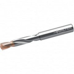 Walter-Titex - 12.3mm 140° Spiral Flute Solid Carbide Screw Machine Drill Bit - TiNAl/AlCrN Finish, Right Hand Cut, 60mm Flute Length, 107mm OAL, Straight Shank, Through Coolant - Exact Tooling