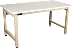 Proline - No Drawers, Work Bench - 5,000 Lb Capacity, Static Dissipative Top, Light Beige, 36" Wide x 30" High x 72" Long - Exact Tooling