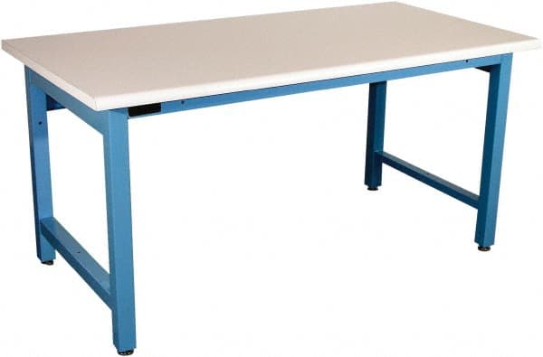 Proline - No Drawers, Work Bench - 5,000 Lb Capacity, Static Dissipative Top, Light Blue, 36" Wide x 30" High x 72" Long - Exact Tooling