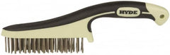Hyde Tools - Stainless Steel Surface Preparation Wire Brush - 1" Bristle Length, 5" Wide - Exact Tooling