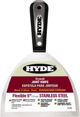Hyde Tools - 5" Wide Flexible Blade Stainless Steel Joint Knife - Flexible, Nylon Handle - Exact Tooling