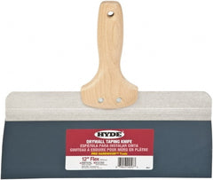 Hyde Tools - 12" Wide Flexible Blade Steel Joint Knife - Flexible, Hardwood Handle - Exact Tooling
