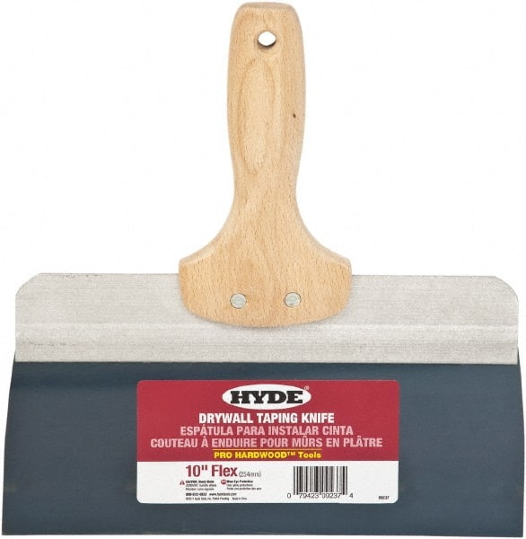 Hyde Tools - 10" Wide Flexible Blade Steel Joint Knife - Flexible, Hardwood Handle - Exact Tooling