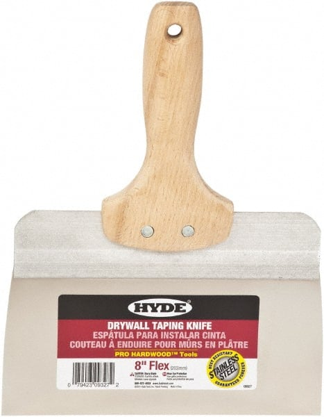 Hyde Tools - 8" Wide Flexible Blade Stainless Steel Joint Knife - Flexible, Hardwood Handle - Exact Tooling