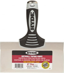 Hyde Tools - 8" Wide Flexible Blade Stainless Steel Joint Knife - Flexible, Plastic Overmold Handle - Exact Tooling