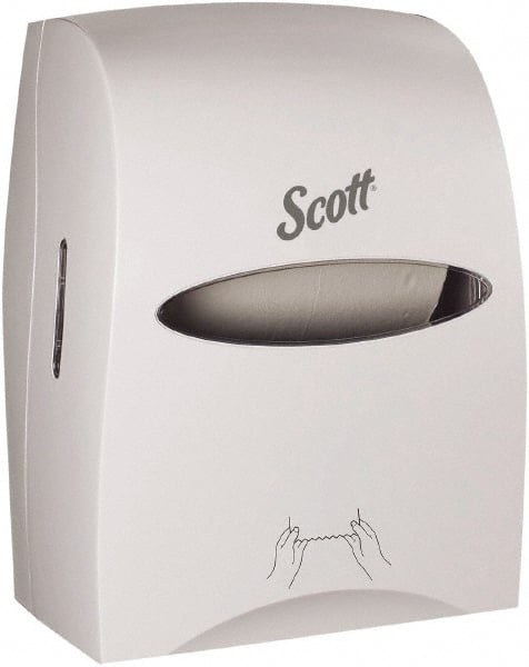Scott - Hands Free, Plastic Paper Towel Dispenser - 16.13" High x 12.63" Wide x 10.2" Deep, 1 Roll, White - Exact Tooling