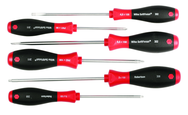 6 Piece - SoftFinish® Cushion Grip Screwdriver Set - #30291 - Includes: Slotted 4.5 - 6.5mm; Phillips #1 - 2 and Square #1 - 2 - Exact Tooling