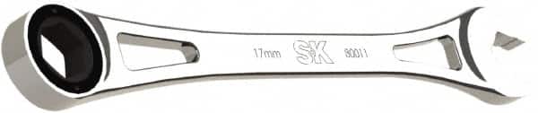 SK - 17mm 6 Point Combination Wrench - 11" OAL, Steel, Full Polish Finish - Exact Tooling