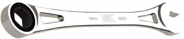 SK - 14mm 6 Point Combination Wrench - 9.44" OAL, Steel, Full Polish Finish - Exact Tooling