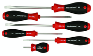 6 Piece - SoftFinish® Cushion Grip Screwdriver Set - #30294 - Includes: Slotted 4.0 - 8.0mm; Stubby 4.0mm; Phillips #1 - 2 - Exact Tooling