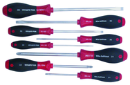 8 Piece - SoftFinish® Cushion Grip Screwdriver Set - #30298 - Includes: Slotted 3.0 - 8.0mm Phillips #1 - 3 - Exact Tooling