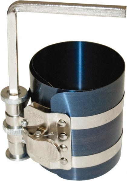 OEM Tools - Piston Ring Compressor - 3-1/2" High x 6.7" Long, For Use with Passenger & Light Trucks - Exact Tooling