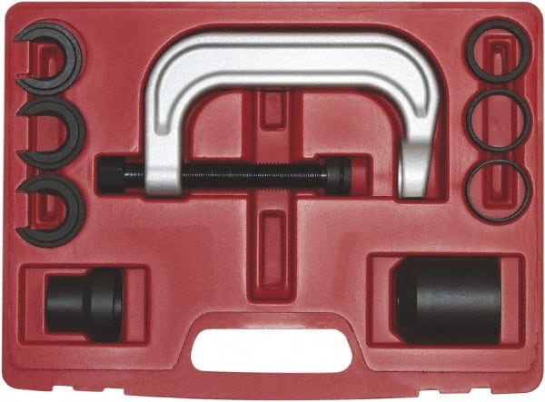 OEM Tools - 9 Piece Upper Control Arm Bushing Chassis/Under Carriage Service Set - C-frame, Screw Assembly, Adapters - Exact Tooling