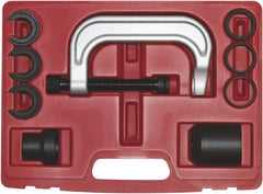 OEM Tools - 9 Piece Upper Control Arm Bushing Chassis/Under Carriage Service Set - C-frame, Screw Assembly, Adapters - Exact Tooling