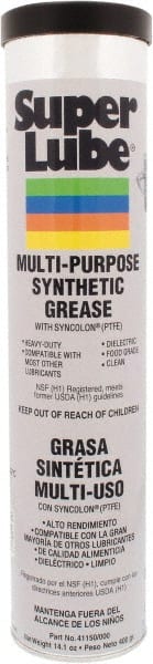 Synco Chemical - 14.1 oz Cartridge Synthetic Lubricant w/PTFE General Purpose Grease - Translucent White, Food Grade, 450°F Max Temp, NLGIG 000, - Exact Tooling