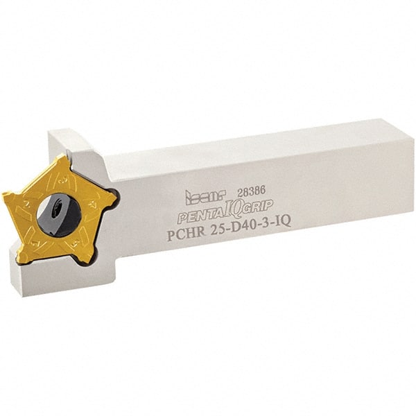 Iscar - External Thread, 0.7874" Max Depth of Cut, 3mm Min Groove Width, 5.315" OAL, Left Hand Indexable Grooving Cutoff Toolholder - 1" Shank Height x 1" Shank Width, PENTA D Insert Style, PCH Toolholder Style, Series PentaCut - Exact Tooling