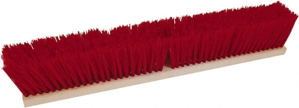 O-Cedar - 18" Rough Surface Polypropylene Push Broom - 3-1/4" Bristle Length, Wood Block, Threaded Handle Connection, Handle Sold Separately - Exact Tooling