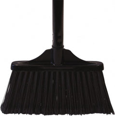 O-Cedar - 10" Wide, Black PET Bristles, 30" Metal Handle, Angled Broom - Flagged - Exact Tooling