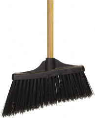 O-Cedar - 12" Wide, Black PET Bristles, 48" Wood Handle, Angled Broom - Exact Tooling