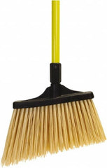 O-Cedar - 13" Wide, Yellow PET Bristles, 48" Fiberglass Handle, Angled Broom - Flagged - Exact Tooling
